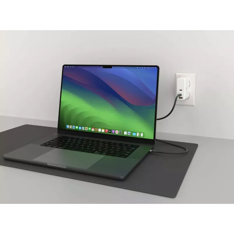 HYPER HyperJuice 240W Silicone USB-C to USB-C Cable (6ft/2m) - Black
