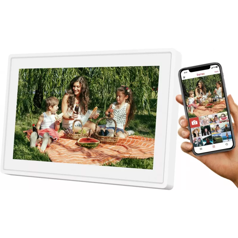 Digital photo frame SENCOR SDF1092W 10.1-inch IPS touchscreen, 1280×800, Wi‑Fi, 4.6 GB internal, MicroSD, Frameo app