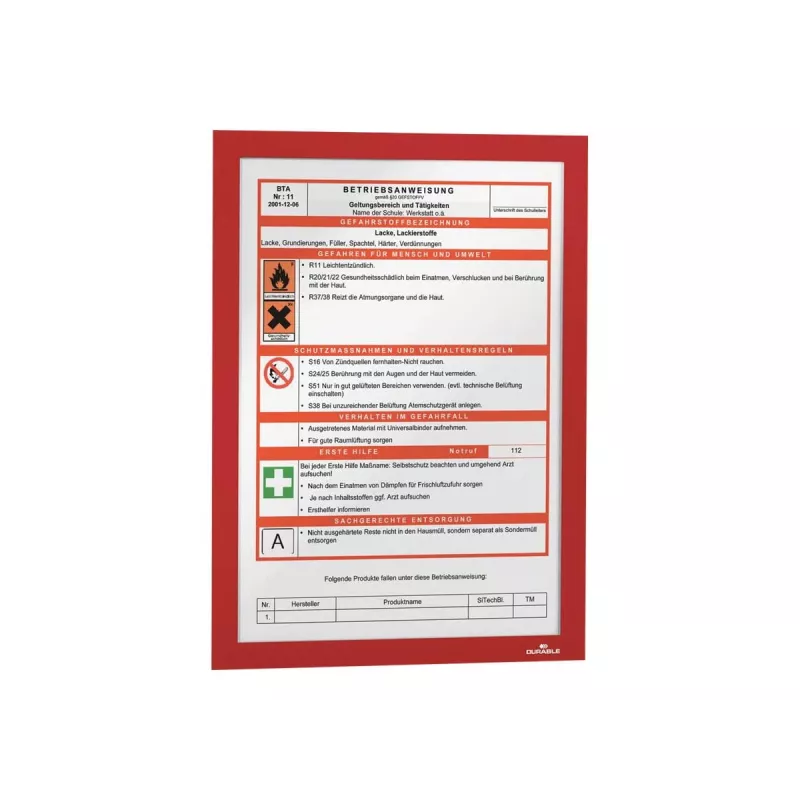 Magnetic Frame A4 Durable 4872-03 Red