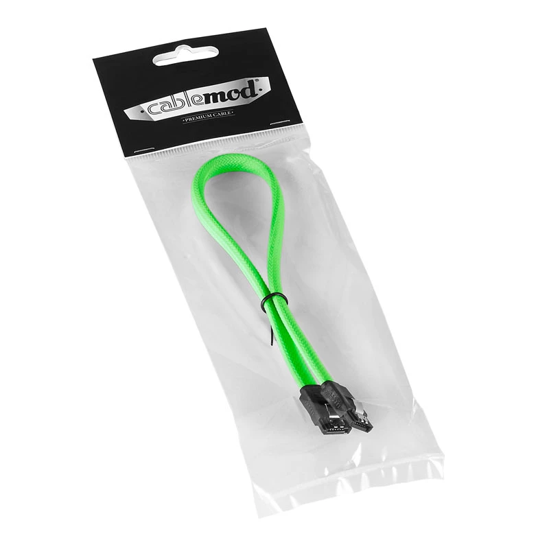 CableMod ModMesh - SATA-Cable - Serial ATA 150/300/600 - SATA (W) to SATA (W) - 60cm - Light Green (CM-CAB-SATA-N60KLG-R)