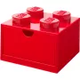 LEGO desk drawer 4 , Storage Box Red, studs