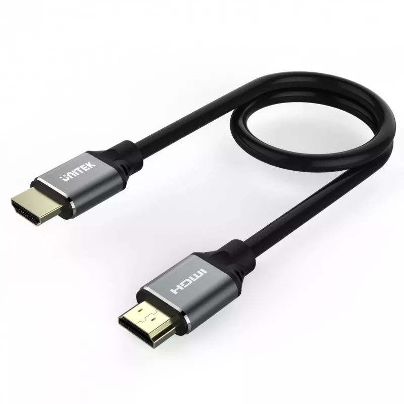 HDMI cable Unitek C138W 2 m — HDMI 2.1, 48 Gbit/s, 4K/120Hz, HDR10 & Dolby Vision, ARC, gold-plated connectors
