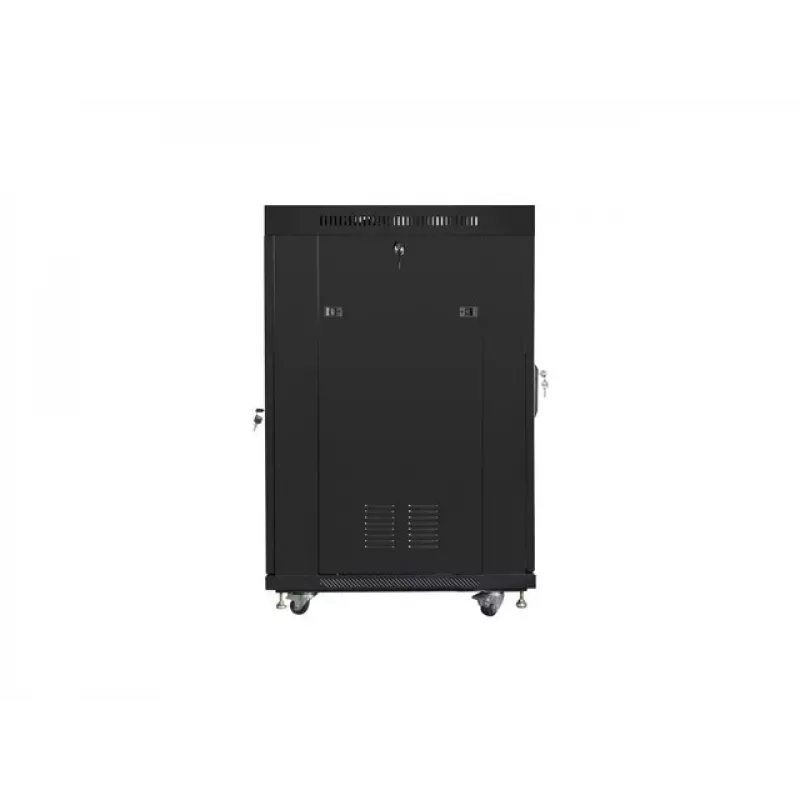 Lanberg FF01-6822-12BL Freestanding Rack Cabinet 22U 600x800mm Black with Glass Door LCD