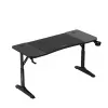 Gaming desk huzaro Hero 3.6 — rectangular 1400×600 mm, height adjustable 560–790 mm, black, H-legs, 15 mm top