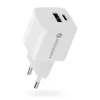 Wall charger everActive SC-330Q with 1x USB-A and 1x USB-C ports, 20W, white