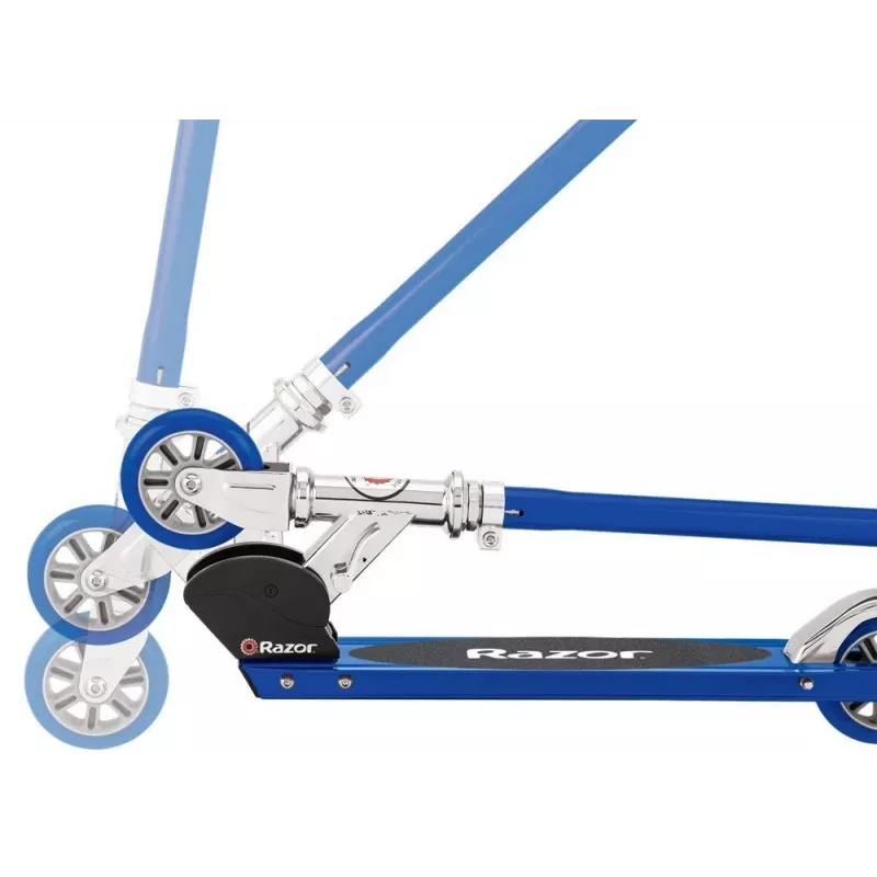 Razor S Sport Kick Scooter Blue - Lightweight Aluminum Frame, 200mm PU Wheels, Folding, for Ages 5+