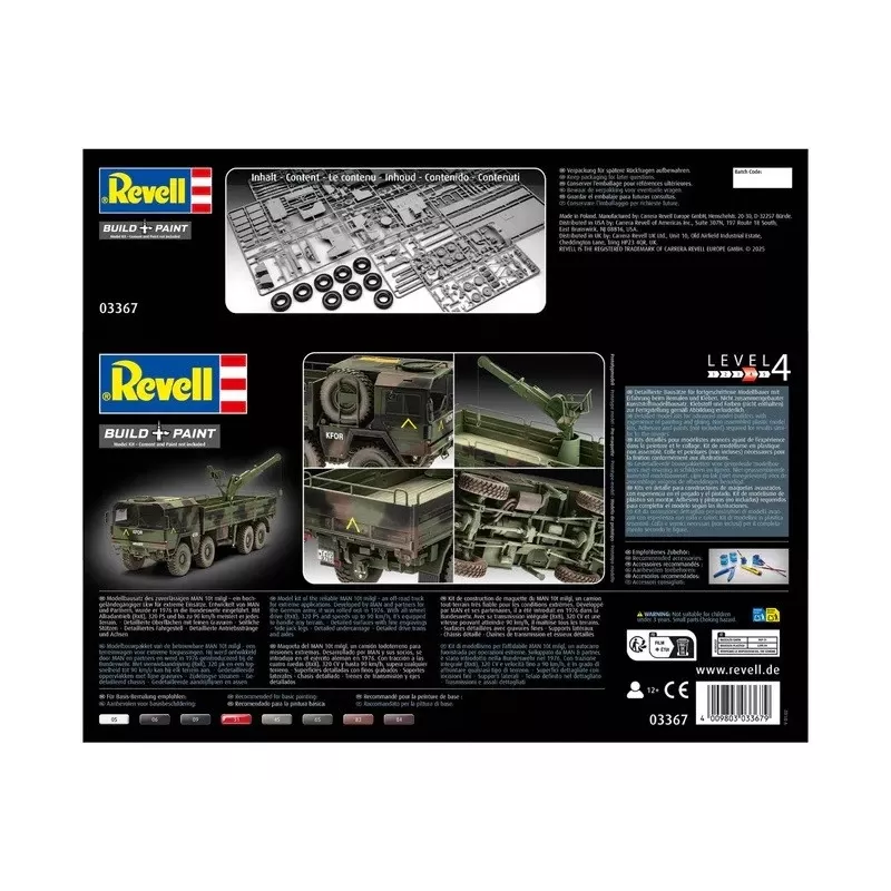 Plastic model kit REVELL Man 10T Milgl 8x8 Truck 1/35 scale