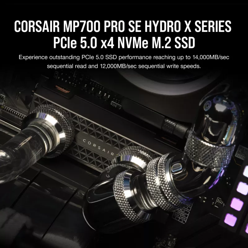 SSD Corsair MP700 PRO SE Hydro X 2 TB M.2 PCIe 5.0 14000 MB/s Read 12000 MB/s Write