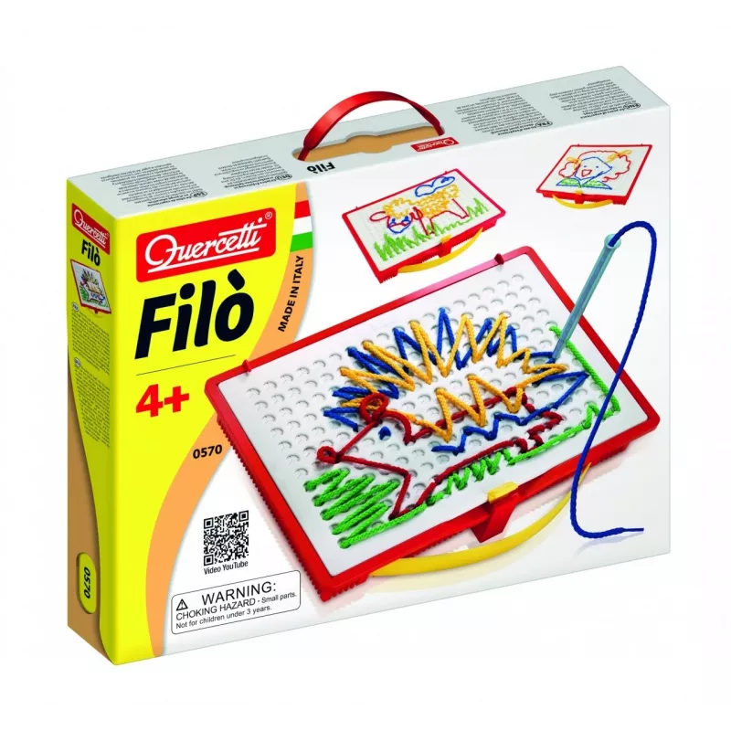 Quercetti 0570 Filo embroidery strings learning toy, age 4+, multicolour