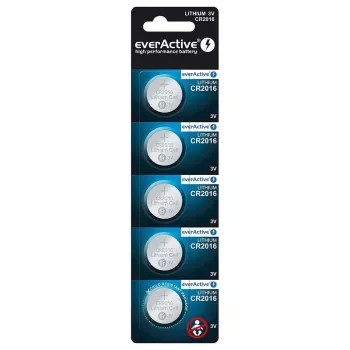 Lithium Batteries Mini CR2016 Blister 5 Pcs. - Battery - CR2016 (CR20165BL) - Everactive