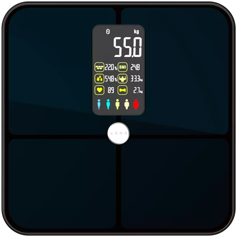 Body scales AENO BS2S 16 body metrics up to 180kg colorful display