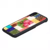 Phone case iKins for iPhone XR — cherry blossom pattern, black