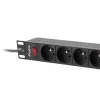 Power Distribution Unit LANBERG PDU-09E-0300-BK — 9x Type E outlets, 16 A, 220–250 V, 3 m cable, 1U rack, 19 inch