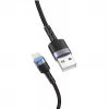 USB to Lightning data cable Tellur 1.2 m nylon braided black
