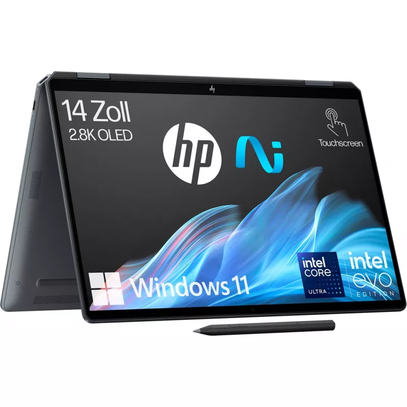HP - OmniBook Ultra Flip 14-fh0079ng, Intel Core Ultra 7, 35,6 cm (14), 2880 x 1800 Pixel, 32 GB, 2 TB, Windows 11 Home - OmniBook Ultra Flip Laptop 14-fh0079ng Windows 11 Home 14 