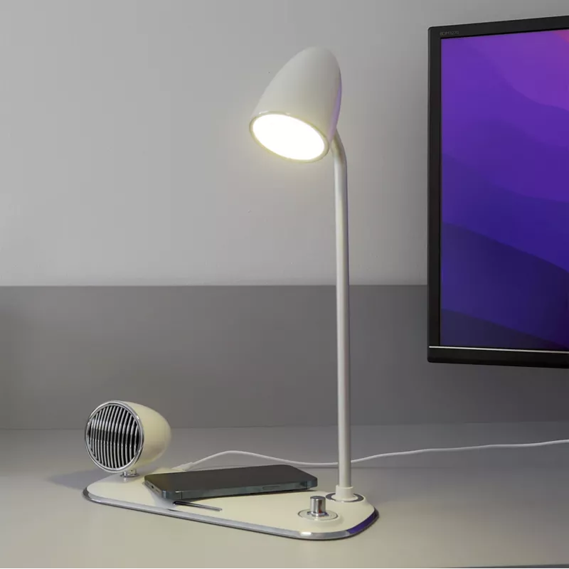 Wireless Desk Charger Tellur TLL151371 with Bluetooth Speaker and Desk Lamp