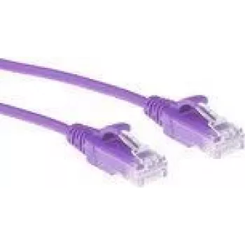 ACT Purple 1.5 meter LSZH U/UTP CAT6 datacenter slimline patch cable snagless with RJ45 connectors