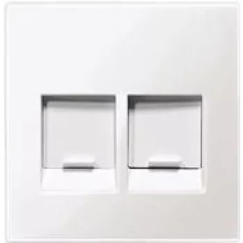 Wall plate switch cover merten MEG4562-0325 White thermoplastic screwless