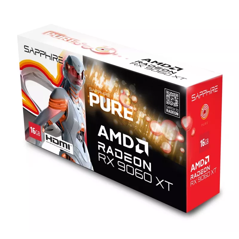SAPPHIRE PURE Radeon RX 9060 XT Gaming OC 16GB Graphics Card