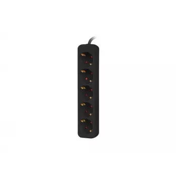 Power Extension Cable Lanberg PS0-05F-0300-BK 3m 5 AC Outlets Indoor Black