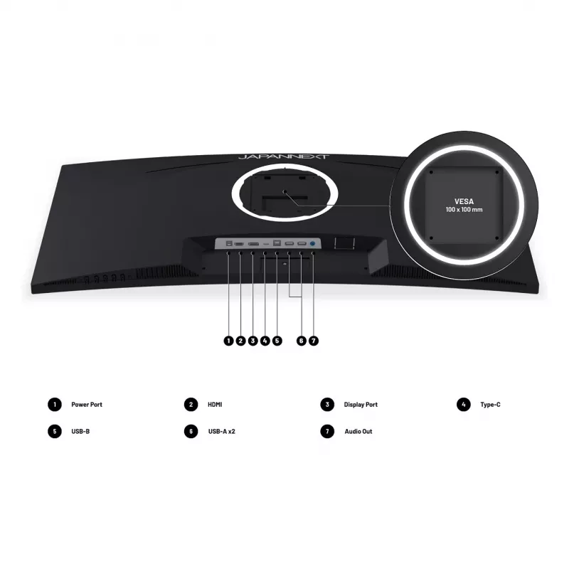 JAPANNEXT 86,4cm JN-IPS340UWQHD60C-C65W-HS curved UWQHD