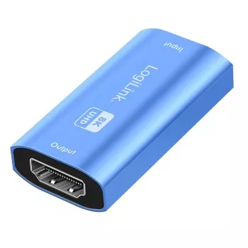 HDMI repeater, 20m, 8K 60Hz, HDCP 2.3 alu, blu