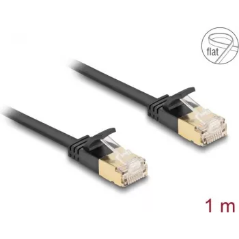 Network Cable DeLOCK RJ45 Cat.6A Plug to Plug U/FTP 1m Black