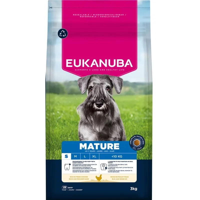 Dry dog food EUKANUBA Mature Small Chicken 3 kg — for adult small-breed dogs