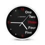 Wall clock ESPERANZA EHC014W Prague White — analog, round, silent sweep, 20 cm diameter, 34 mm depth, glass/plastic frame, AA battery