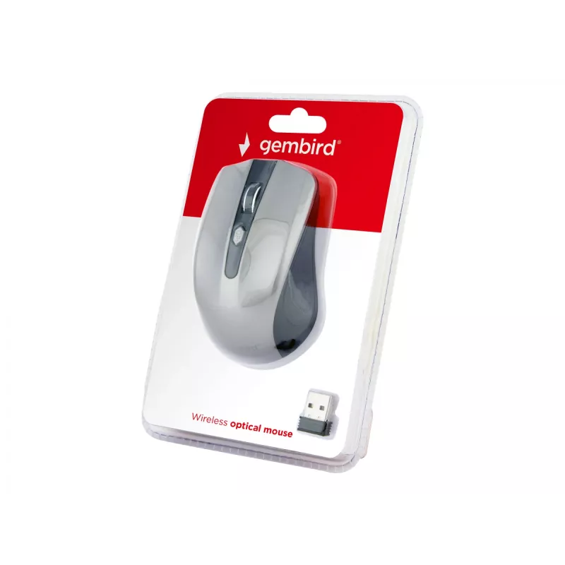 Wireless mouse GEMBIRD MUSW-4B-04-BG — right-hand, optical 1600 DPI, 4 buttons, RF Wireless, black/grey