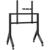 Mobile TV Stand ONKRON TS2081-B for 70–110 inch TVs, Black, wheeled steel floor mount, 125 kg capacity, VESA 200x200–1000x800