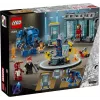 LEGO playset Marvel Iron Man's Laboratory Hall of Armor 76315 — 384 pieces, 5 minifigures, display area