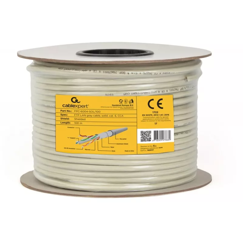 Gembird CAT6 FTP 100m networking cable Grey F/UTP (FTP)
