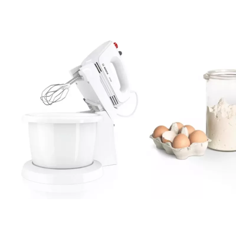 Hand mixer Bosch MQWPL2000 — 375 W, 4 speeds, turbo, pulse, stainless steel attachments, bowl included