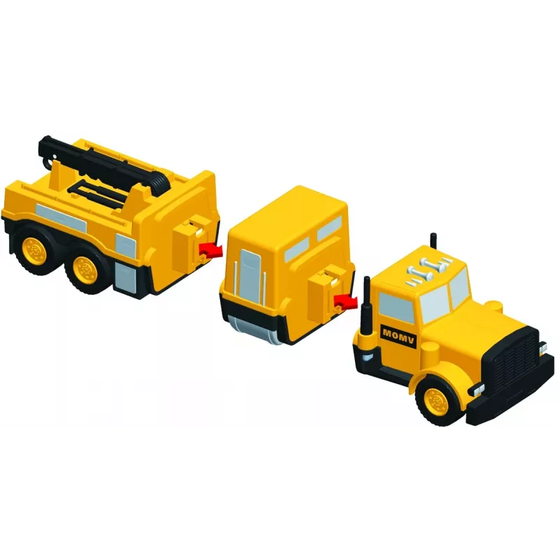 Vehicle set Popular Playthings Mix or Match Vehicles Construction Black Yellow