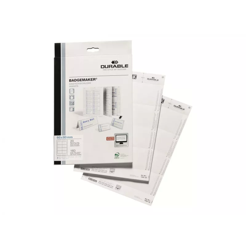 Badge insert Durable 1456-02 60x90 mm White