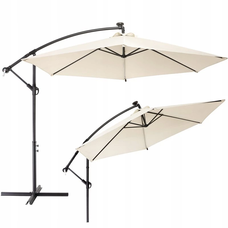 Garden parasol Extralink L-0713 3 m diameter, beige canopy, model BLACK FOREST