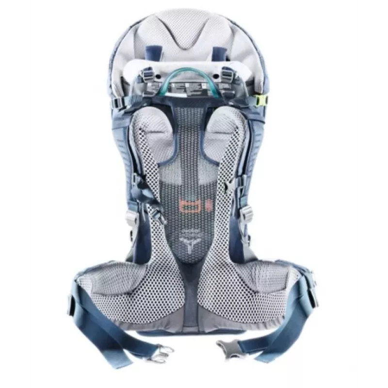 Baby carrier backpack Deuter Kid Comfort Pro, blue, polyamide, max 22 kg, sunshade, side pocket