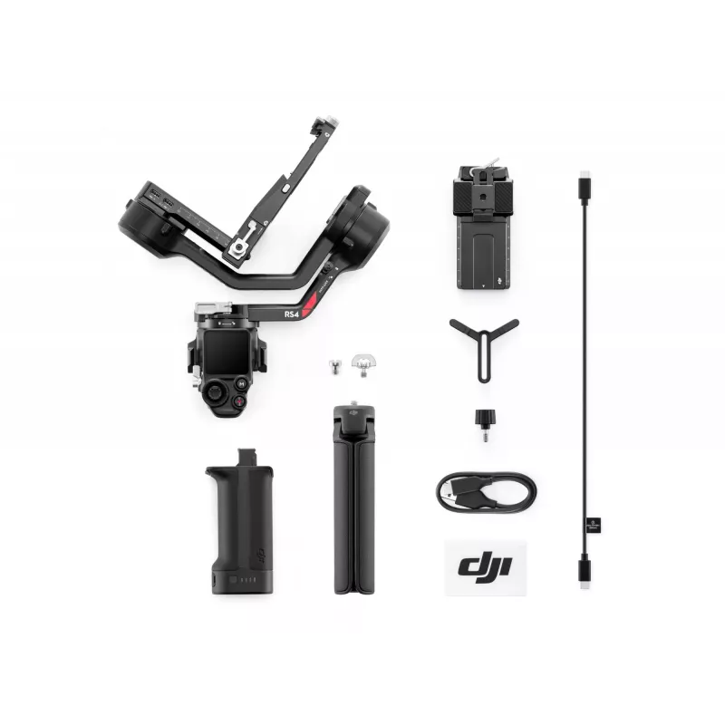 Hand camera stabilizer DJI RS4, aluminium body, 12h battery, 1.066 kg, black