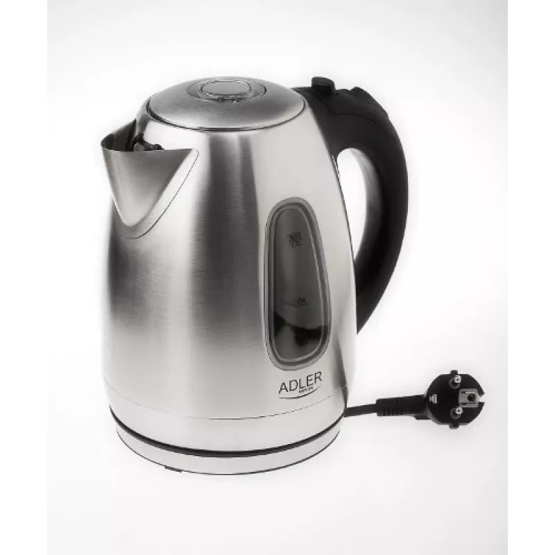 Electric kettle Adler AD1223 — 1.7 L, 2000 W, stainless steel with black accents