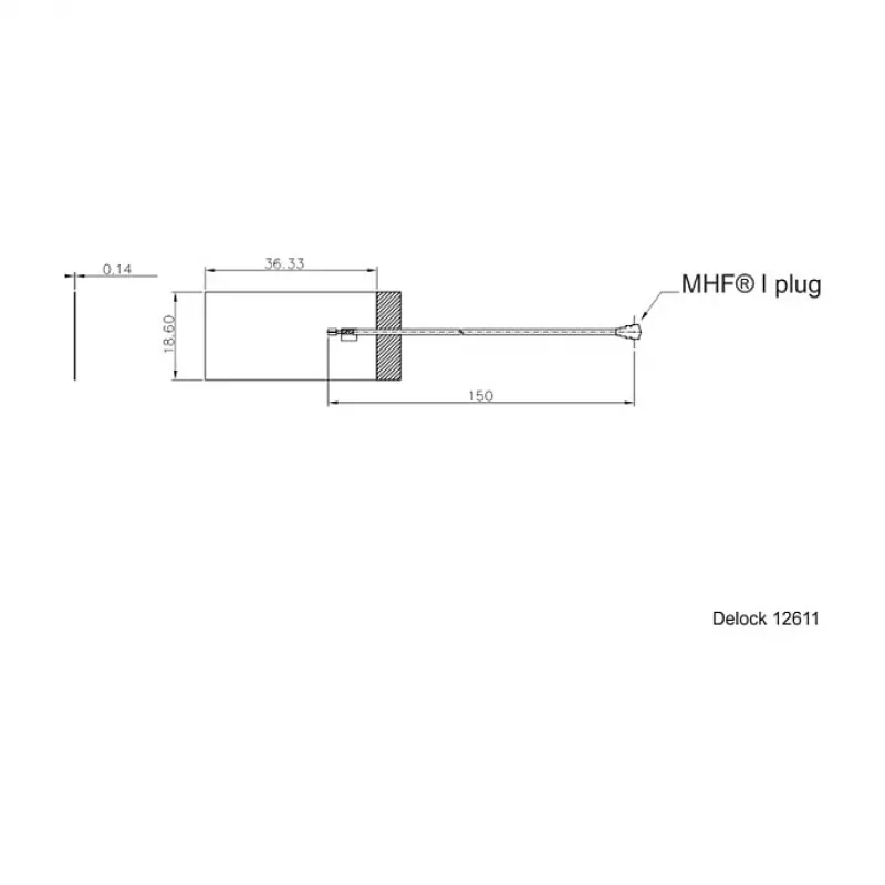 Antenna DeLOCK 12611 network antenna MHF 3 dBi