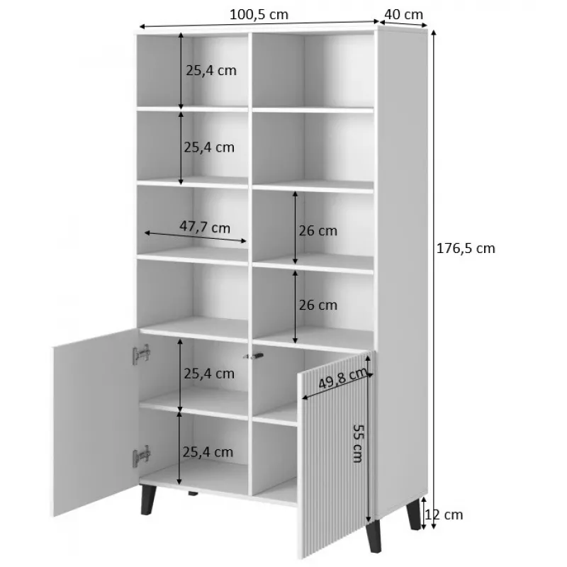 PAFOS bookcase 100x40x176.5 cm matte black