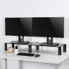Monitor Stand MACLEAN MC-936 dual-arm, max load 20 kg, tempered glass base
