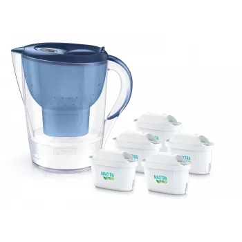 Water filter jug BRITA Marella XL with 5 MAXTRA PRO cartridges, blue