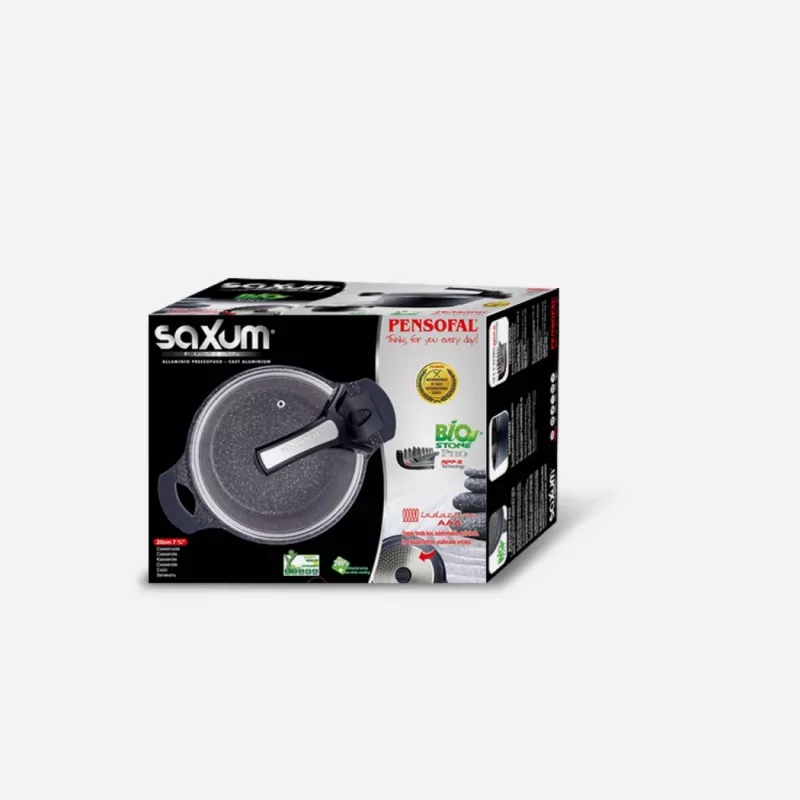 Saucepan Pensofal Saxum 20 cm with glass lid — Pensofal Saxum 20cm saucepan