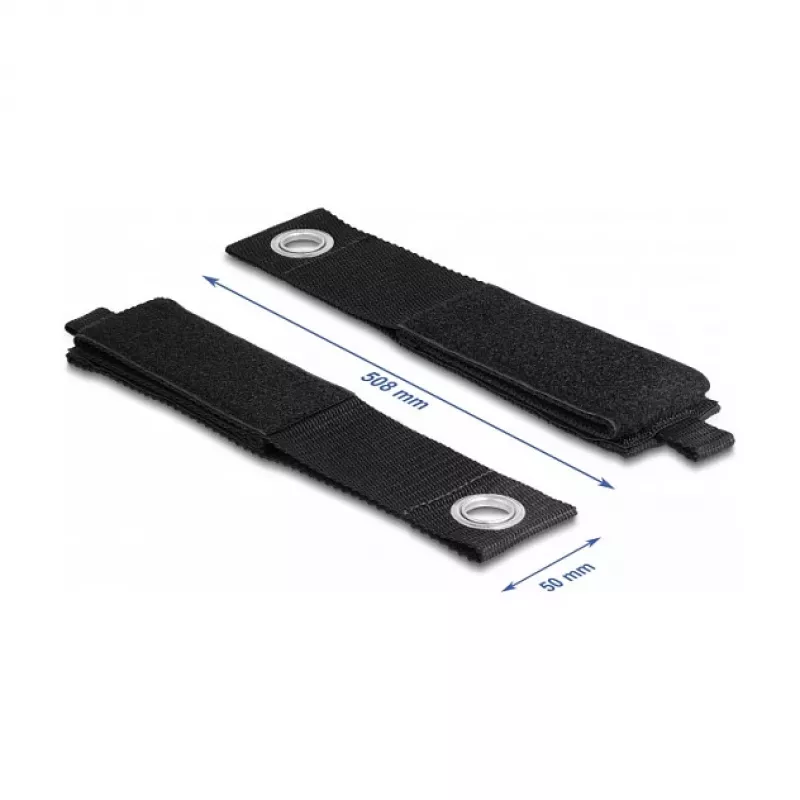 DeLOCK Heavy-duty Hook-and-loop strap 508x50mm black 5 pcs