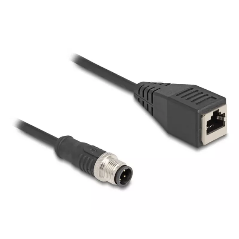 DeLOCK M12 Adapter Cable D-coded 4 pin male to RJ45 female 50 cm