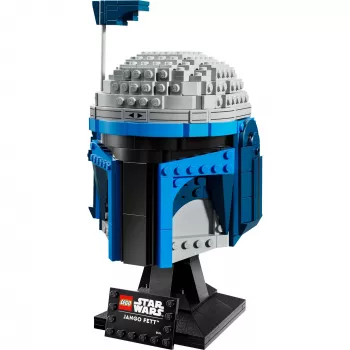 Collectible LEGO Star Wars helmet accessory Jango Fett 75408 — 616 pieces, 210×120×110 mm display model