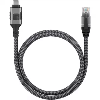 Techly ICOC U3C-RJ45-010 networking cable Silver, Black 1 m Cat6 F/UTP (FTP)