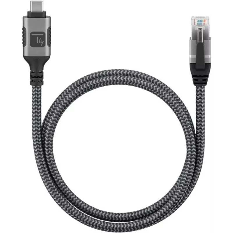 Techly ICOC U3C-RJ45-010 networking cable Silver, Black 1 m Cat6 F/UTP (FTP)